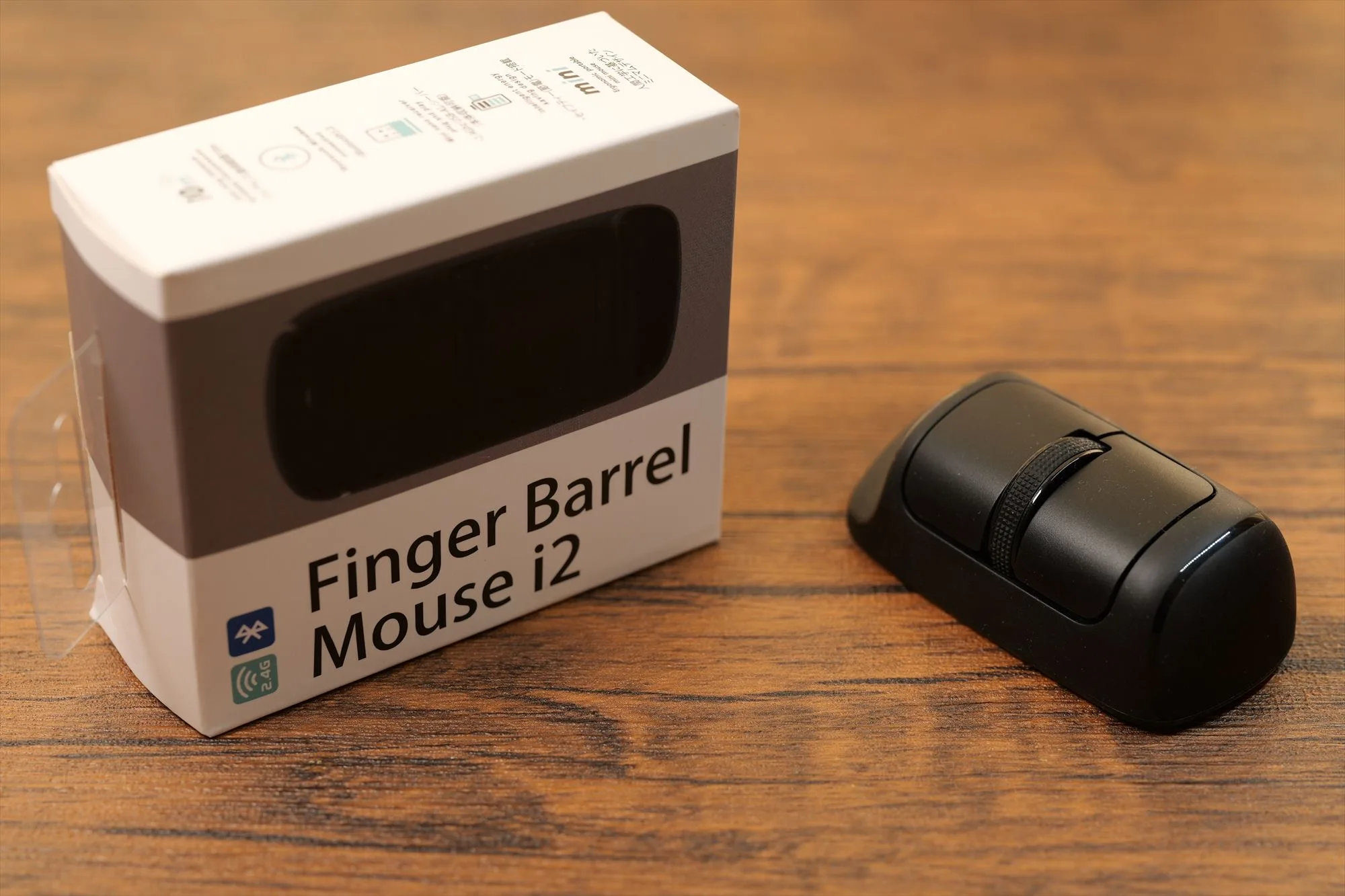 Finger Barrel Mouse i2の化粧箱パッケージ正面