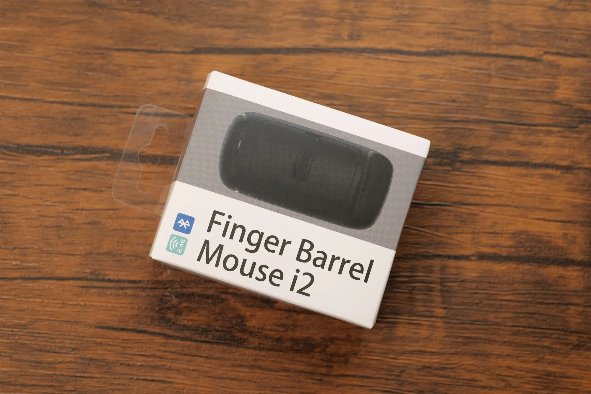 Finger Barrel Mouse i2の化粧箱パッケージ正面
