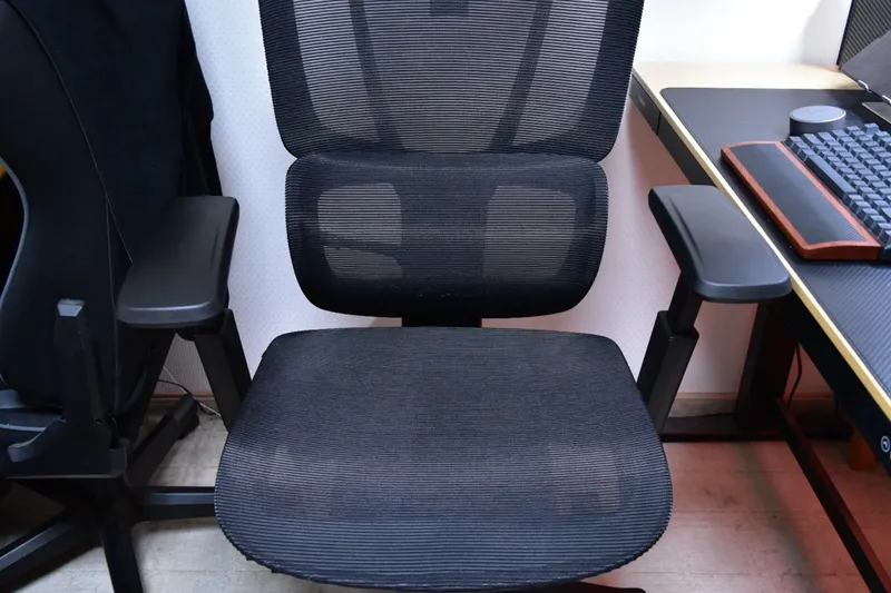 FlexiSpot C7 Airの座面・背もたれ全体を横から見た様子
