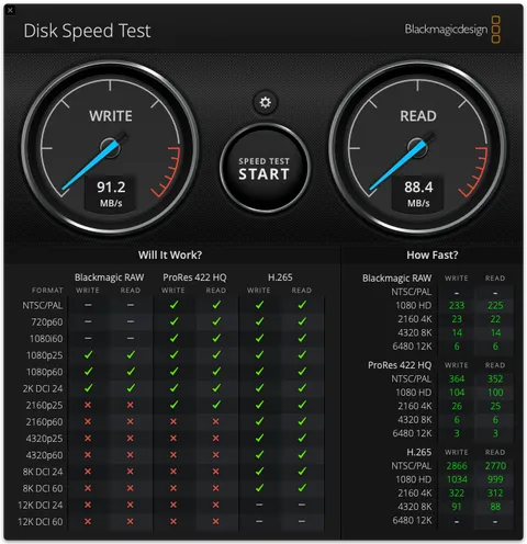 SDカード(最大160MB/s)の転送速度