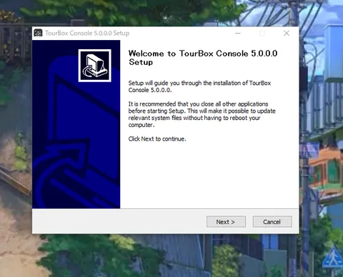 TourBox Consoleセットアップウィザードの開始画面（Welcome）